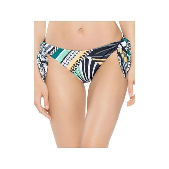 Becca Size X-Small Green Printed Reversible Hipster Swim Bottom Separates - Picture 2 of 15
